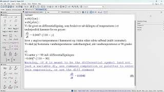 Væksthastighed ud fra differentialligning i Maple  eksempel [upl. by Nonregla54]