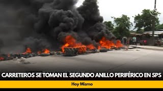 Carreteros se toman el segundo anillo periférico en San Pedro Sula [upl. by Weathers784]