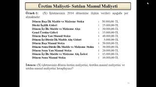 Ders14 MALİYET MUHASEBESİ UYGULAMALARI [upl. by Lenora]