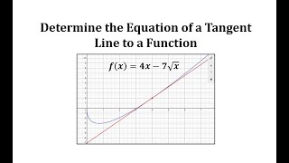 Determine the Equation of a Tangent Line to a Function [upl. by Arekahs782]