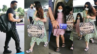 MS DHONI ZIVA DHONI amp SAKSHI SINGH DHONI spotted at Mumbai Airport 💕📸✈️ [upl. by Repotsirhc]