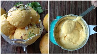 Shorts Mango Ice Cream  No Cream Recipe  No Flame Only 3 Ingredient Ramzan special  by food web [upl. by Brieta]