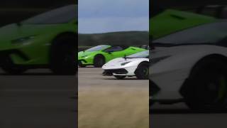 Lamborghini Aventador SVJ vs Huracan Performante dragrace youtubeshorts credi Carwow lambhorgini [upl. by Adnuhsor]