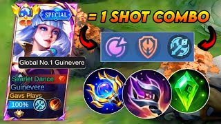 GUINEVERE 1 SHOT COMBO BUILD amp EMBLEM 2024  Guinevere best build 2024 [upl. by Nyliahs]