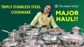 Triply Stainless Steel Kitchenware Haul  Stainless Steel Cookware  ToxinFree  The Indus Valley [upl. by Alameda309]