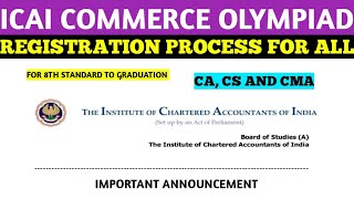 ICAI COMMERCE OLYMPIAD REGISTRATION PROCESS [upl. by Tham]