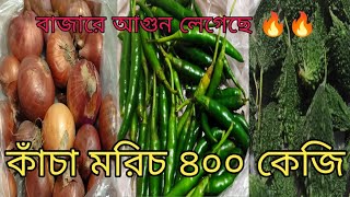 আজকের বাজার কাঁচা মরিচের কেজি ৪০০ টাকা।বাজারে আগুন লেগেছে 🔥🔥market [upl. by Krysta]