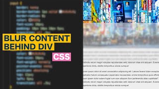 Blur content behind div with CSS [upl. by Anilemrac]