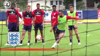 Behind the Goal  England U21 shooting session 2016 Toulon Tournament  Inside Training [upl. by Einahets915]