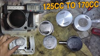 170cc  160cc Yamaha Ybr 125 Engine Modification  Big piston install [upl. by Roane592]