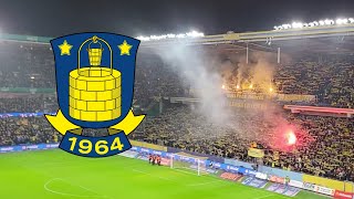 Brøndby Fans Denmark Football Ultras 🟡🔵  Brøndby IF 10 FC Midtjylland 20240218 [upl. by Maribeth13]