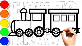 How to draw a train  Easy step by step [upl. by Tarrah]