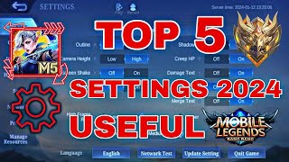 Gameplay 5 Best Mobile Legends Best Settings Useful To Gameplay Settings 2024 [upl. by Ellehcar653]