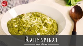 Rahmspinat selber machen Rezept Low Carb aus frischem Spinat [upl. by Nylitak]