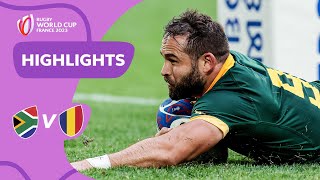 Reinach amp Mapimpi bag hattricks  South Africa v Romania  Rugby World Cup 2023 Highlights [upl. by Anawed]