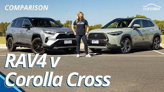 2024 Toyota RAV4 v Toyota Corolla Cross Comparison  Which Toyota SUV best suits you [upl. by Aicnelav]