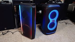 JBL Partybox Stage 320 FW160 vs Samsung MXST50B 😩 Party Speaker Battle Plugged In amp Off Battery [upl. by Arezzini]