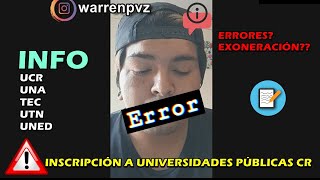 INFO  Proceso inscripción Admisión UCRUNATECUNEDUTN 2022 Errores Exoneración etc SAU [upl. by Charin701]