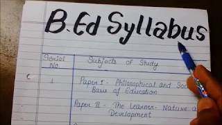 Bed Full Syllabus  Complete Bed Syllabus [upl. by Zadoc]