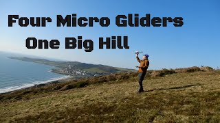 Slope Soaring the micro gliders The Pug  Sinbad Micro bee Runt [upl. by Llecrup]