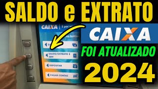 Como ver o saldo e retirar extrato no caixa eletrônico da caixa econômica 2024 [upl. by Idisahc789]