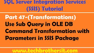 SSIS Tutorial Part 46 Call a Stored Procedure with input Parameters in OLEDB Command Transformation [upl. by Ibson328]