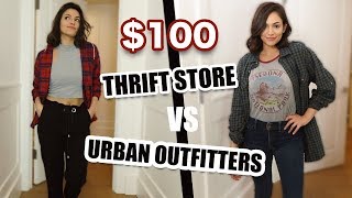 100 Thrifted VS 100 at Urban Outfitters Clothing Haul [upl. by Lander399]