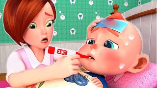 Baby Got Sick  Fake Mommy  Taking Care of Baby  Rosoo Nursery Rhymes amp Kids Songs [upl. by Faina]