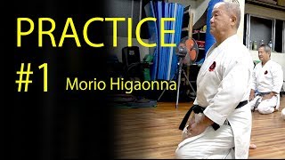 Morio Higaonnas Karate practice 1  STRECHING  東恩納盛夫先生の鍛錬その１ [upl. by Haridan]