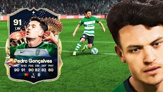 91 TOTS PEDRO GONCALVES OBJECTIVE PLAYER REVIEW  EA FC 24 ULTIMATE TEAM [upl. by Reinhardt]