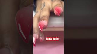 Claw nails Raptor nails 💅🏽 weird or stunning clawnails raptornails polygel gelx nailartist [upl. by Doelling]