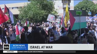 UCLA students hold quotWalk Out for Palestinequot rally [upl. by Netniuq712]