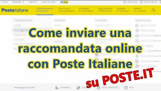 Come inviare una raccomandata online sul sito delle Poste [upl. by Nawrocki]