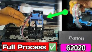 How to fix Canon G2020 amp G3010 ink problem Refill ink Blank print colourprint problem  Hindi [upl. by Drahser81]