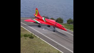 Supersonic Concorde Ferrari takes off from a short runway [upl. by Sgninnej]