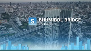 Bangkok Bhumibol Bridge  5 Aerial 4K Drone Viewสะพานสะพานภูมิพล 1กรุงเทพฯ [upl. by Silvestro479]