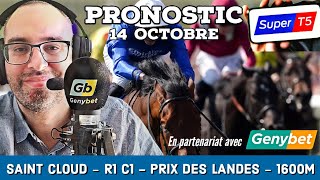 🔴 Pronostic Quinté  Super Top5 Lundi 14 Octobre 2024 Saint Cloud 🔴 Prix des Landes [upl. by Lirba]