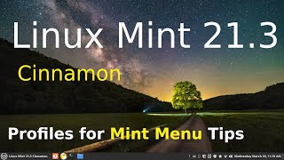 Linux Mint 213  Cinnamon  Mint Menu Custom Profiles [upl. by Arracat]