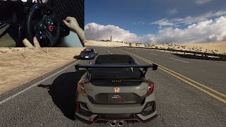 Honda Civic Type R and Mazda RX7 Parallel Drive  Assetto Corsa  Steering Wheel Gameplay [upl. by Hedberg]