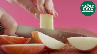 How To Cut Pretty Apple Slices  Values Matter l Whole Foods Market [upl. by Orabla57]