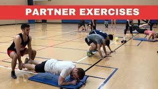 PARTNER EXERCISES  Bands amp Body Weight Workouts [upl. by Ebarta]