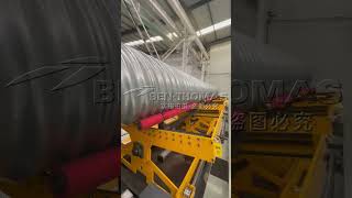 helically wound corrugated steel pipe  Spiral steel pipe manufacturing [upl. by Fulvia178]