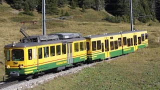 JBWAB Jungfraubahnen  Wengernalpbahn Automotrices série BDhe 44 119  124 [upl. by Nosro]