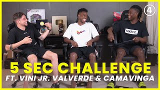 Camavinga Valverde amp Vinícius Jr PLAY the 5 Second Challenge [upl. by Ardnued]