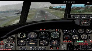 TURBO SUPER CONSTELLATION LANDING IN St MAARTEN TNCM PART1 FS9 HD [upl. by Brodeur582]