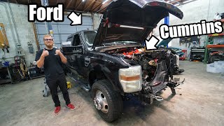 Got The CUMMINS Running PERFECT In my FORD F350 Fummins Build Pt14 [upl. by Getter]