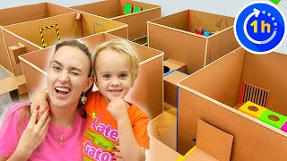 Box Fort Maze Challenge and more funny stories for kids with Chris and Mom [upl. by Eikcuhc]