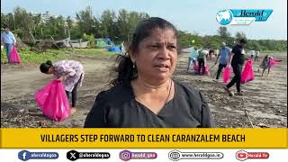 Villagers step forward to clean Caranzalem Beach [upl. by Lebam619]