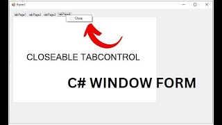 C Windows form  How to create Tabcontrol with close button [upl. by Gordan]