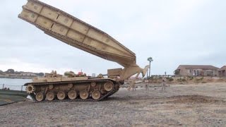 Amazing Tank Launched Bridge  M60 Armoured VehicleLaunched Bridge AVLB in Action [upl. by Minny]